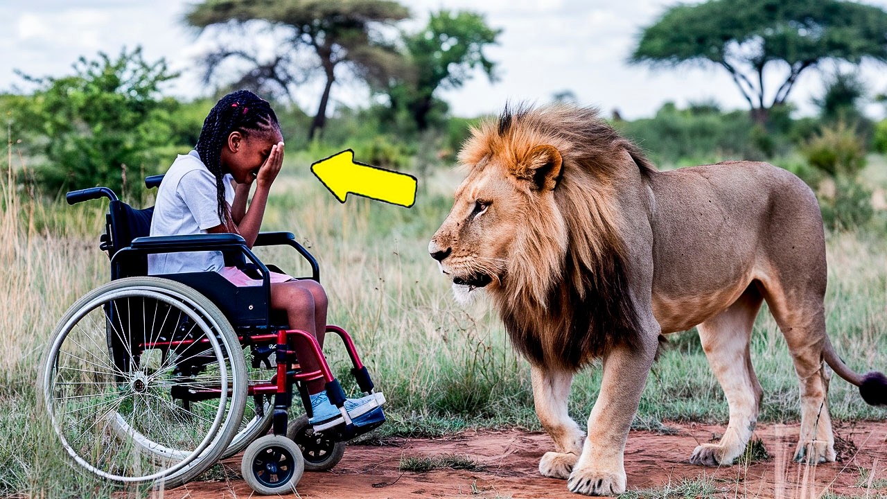 Mãe Abandona Filha Cadeirante na Savana, o Que um Leão Fez Chocou a Todos