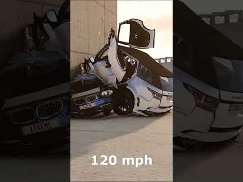 BMW 320DX vs Range Rover Sport SVR Crash test - BeamNG.Drive #shorts