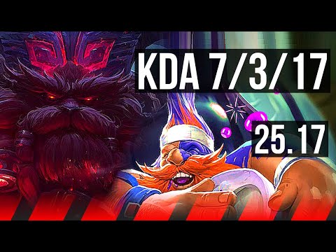 ORNN vs GRAGAS (TOP) | 7/3/17, 500+ games | EUW Master | 25.17