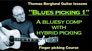 preview picture of video 'Bluespicking (hybrid picking) / Fingerpicking (course) // Guitar lesson'