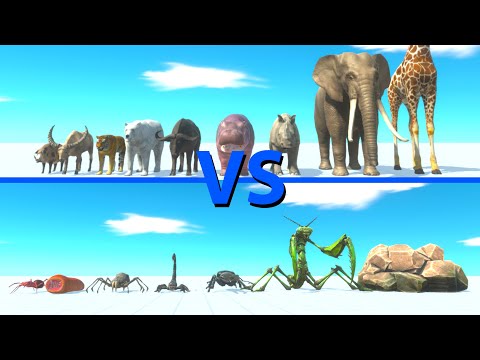 MODERN MAMMALS Team vs GIANT INVERTEBRATES Team - Animal Revolt Battle Simulator