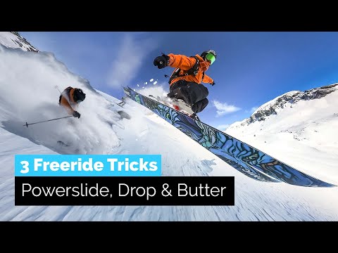 3 Easy Freeride Tricks on Skis | Powerslide, Drop & Butter