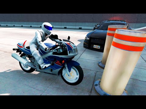 Motorcycles vs Bollards - DEVASTATING CRASHES! #6 / BeamNG drive 4K
