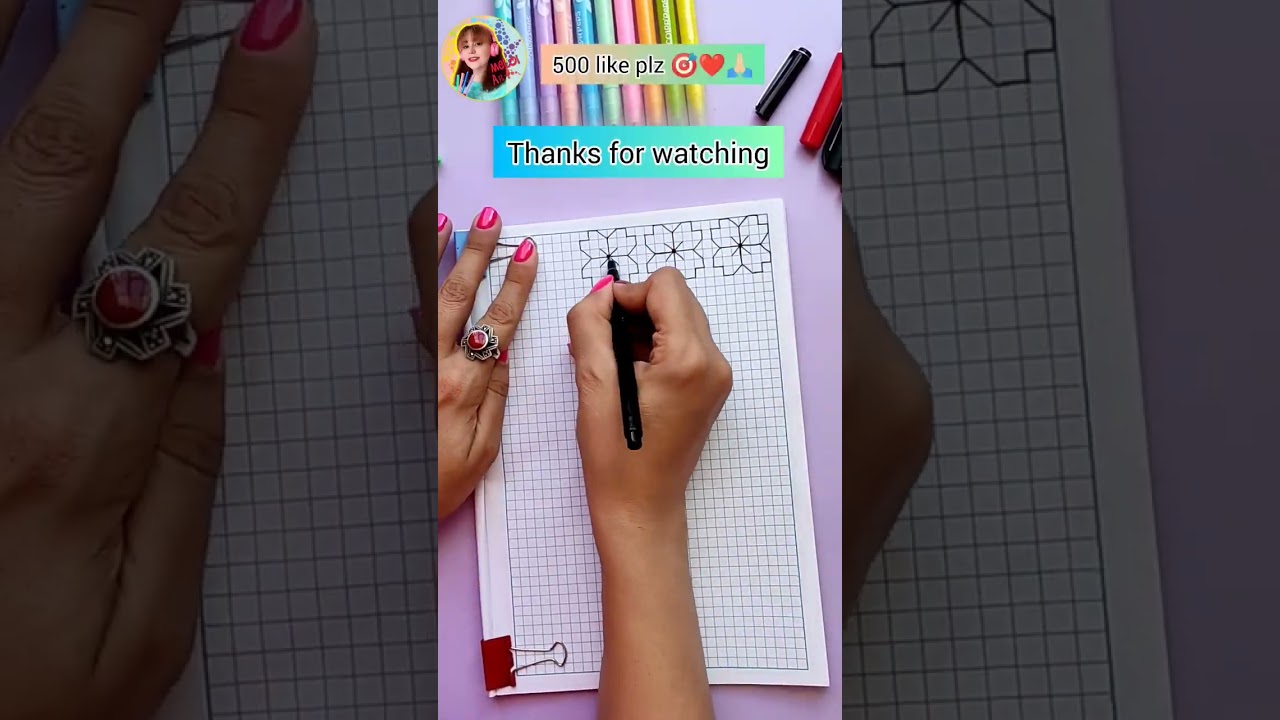 How to draw a simple tesselation on graph paper? #tessellation #shorts #easydrawing