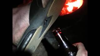 Opening my beer with my Reef Fanning flip flops.