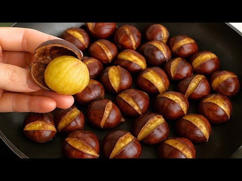 new quick trick for cooking chestnuts in a pan ! they peel alone! few people know that ! 🌰 🌰