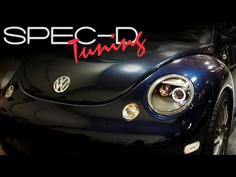 SPECDTUNING INSTALLATION VIDEO: 1998-2005 VOLKSWAGEN BEETLE PROJECTOR HEAD LIGHTS