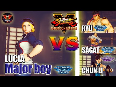 SFV CE 👊🏻 Major boy (Lucia) vs John Takeuchi (Ryu) & Tsune (Sagat) & Uncle rubber (Chun Li) VS2