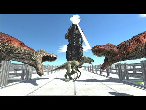 Escape From Godzilla Atomic Breath And T-Rex! - With Commentary - Animal Revolt Battle Simulator
