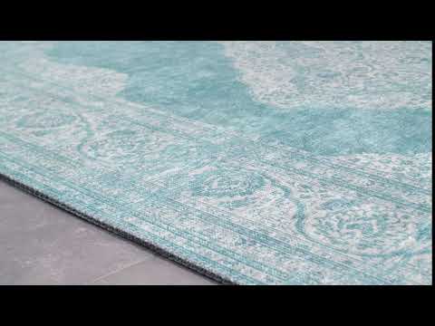 Tapis Carme Tissu - Aqua - 80 x 150 cm