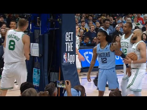 Ja Morant shoves Kristaps Porzingis for foul and doesn't get tech 👀