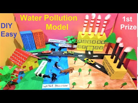 water pollution working model making using cardboard and waste materials diy best out of waste