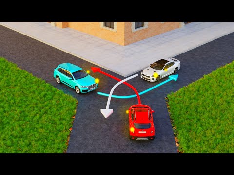 Trick Question: Which CAR Should PASS The Intersection FIRST USA Driving Tests and Road Rules
