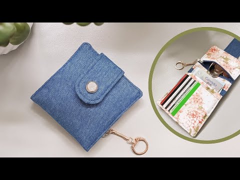 DIY Small Denim and Floral Bifold Wallet (Old Jeans Idea) | Tutorial