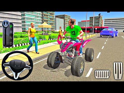 ATV Quad Bike Taxi  Driving Simulator 2021 - City Passenger Transporter Game - Android Gameplay