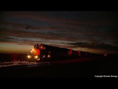 7KS7 SSR Grain Train Departing After Sunset - PoathTV Australian Railways