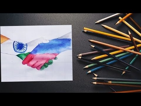 India-Russia Friendship || Drawing || Deeptanshu Art || #indiarussiafriendship #indiarussiarelation