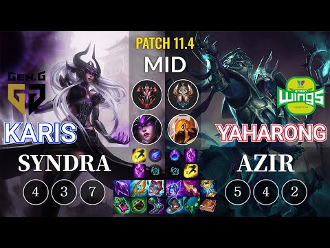 GEN Karis Syndra vs JAG Yaharong Azir Mid - KR Patch 11.4