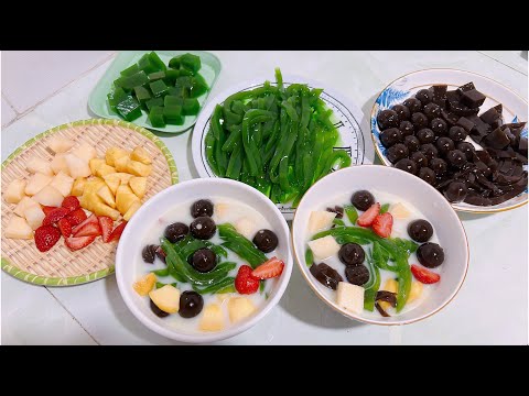 Cách làm chè thạch trái cây nước cốt dừa ngọt mát cho ngày hè | Cảnh quê nhà tít