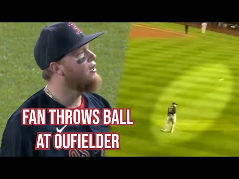Fan hits outfielder with a ball, a breakdown