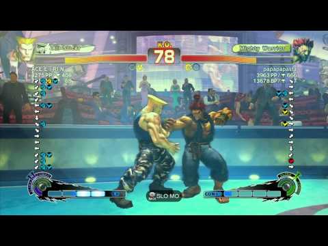 SSF4 AE: ACE E I RI N (Guile) vs papapapasta (Akuma) - Ranked Match (720p HD)