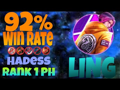 Ling 92% Win Rate (Top 1 Philippine Ling by Hadess) Ling Gameplay! - MLBB