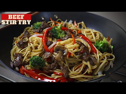 beef and vegetable stir fry with pasta - Nanaaba's...