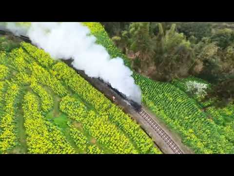 Jiayang Steam Train in Sichuan, China.