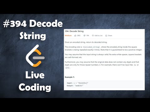 Decode String | Live Coding with Explanation | Leetcode #394