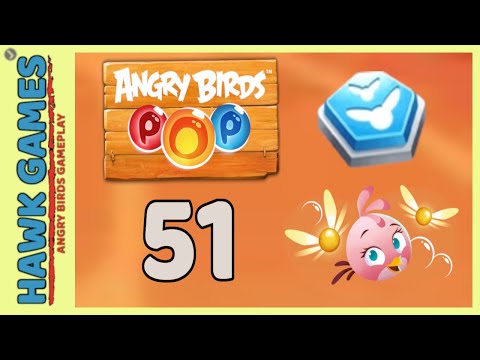 Angry Birds Stella POP Bubble Shooter Level 51 - Walkthrough, No Boosters