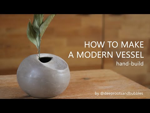 How to make a modern vessel - (hand-built ceramics) | The entire pottery process