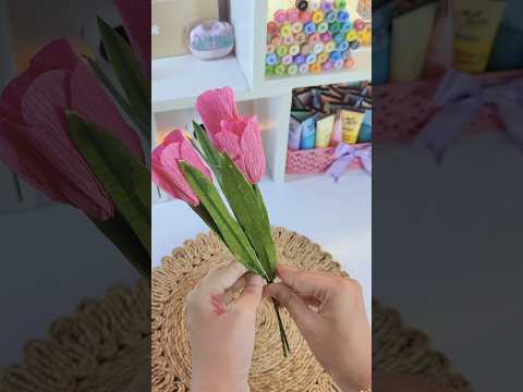 Diy Tulip Flowers😍🌷💓🤌🏻 | "Pinterest Inspired" |#shorts #diy #pinterest #papercraft #flowers #viral