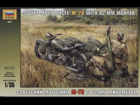 Zvezda 500783651-1:35 WWII Russisches Motorrad M-72 mit M/örser Giocattolo