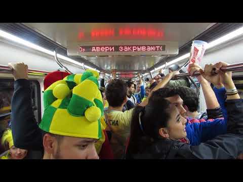 Brazil supporters singing in the metro after FRA-BEL FWC2018 Semi Final