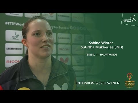 WM 2019: Sabine Winter - Satirtha Mukherjee Damen-Einzel 1. Runde I Interview & Spielszenen