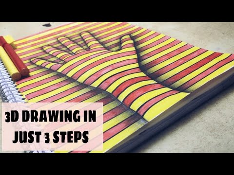 How to Draw 3D Hand by easy trick || step by step drawing of 3D Hand