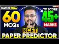 KCET Maths Predictor Top 60 Most Expected Questions 45 Marks 1000 Rank Target Ankit Sir