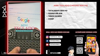 Mini Teclado e Mouse Sem Fio Recarregável Para Tv, Celular, PC