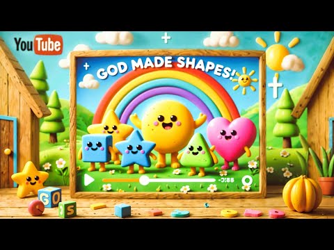❤️🔵God Made Shapes | Fun Educational Bible Song for Kids | Christian Kids Song 🎶✨