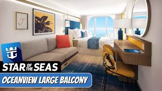 Star of the Seas | Ocean View Large Balcony Walkthrough Tour | Royal Caribbean 2025 | 4k