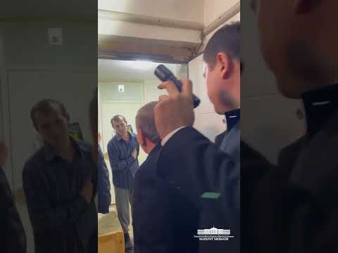 President Shavkat Mirziyoyev entered one of the apartment buildings and talked with the owner of ...