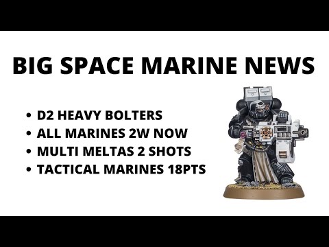 Big Space Marine News - Damage 2 Heavy Bolters, All Non-Primaris Two Wounds, 12" Flamers...