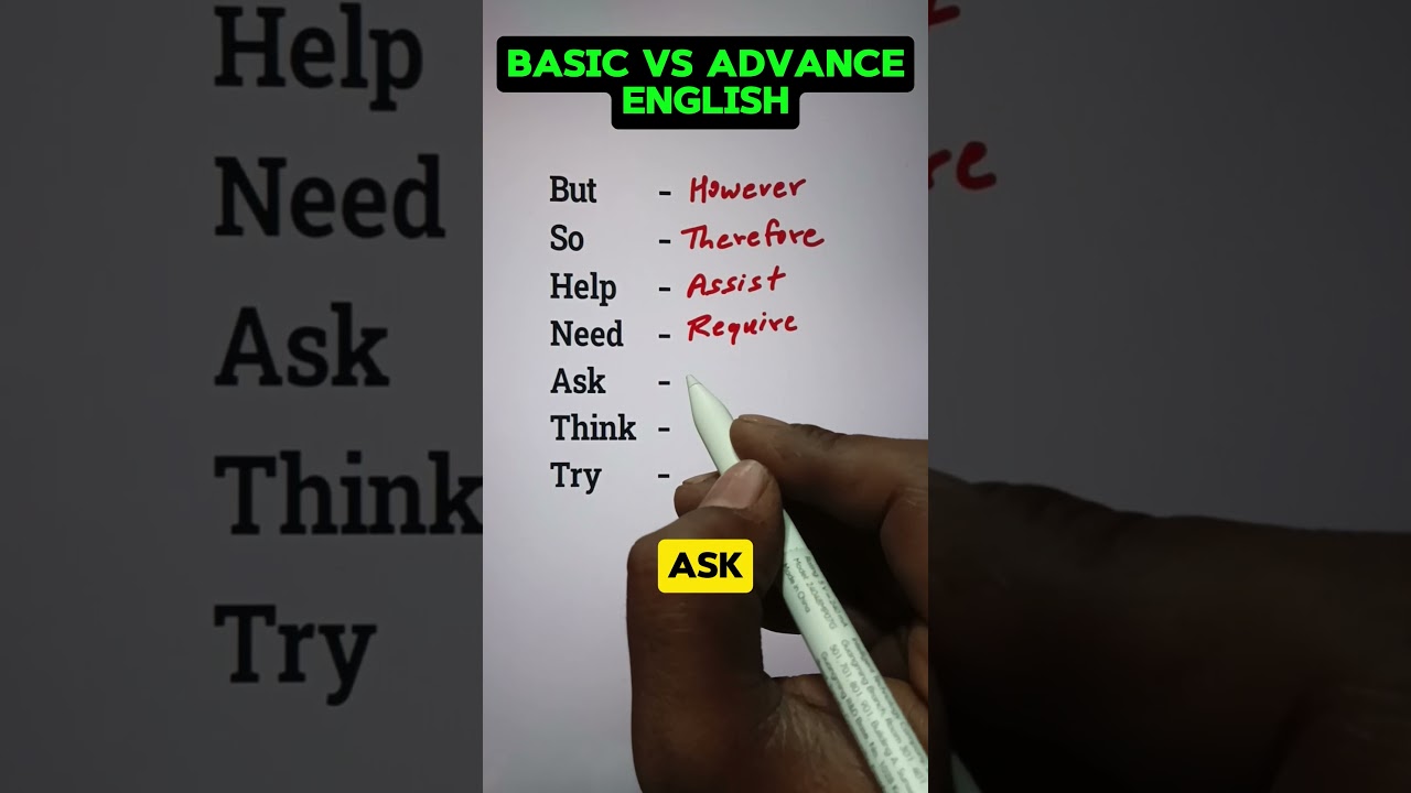 Basic vs Advance English 🧑‍🎓💯👍 #english #education