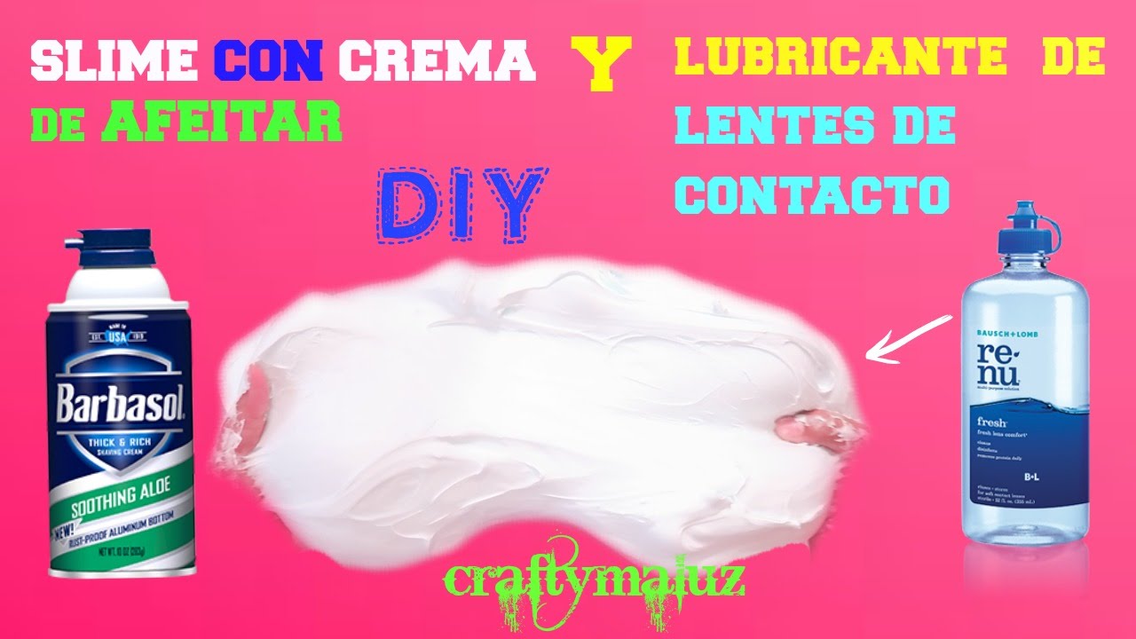 Slime con crema de Afeitar y liquido de lentes de contacto- SLIME ESPONJOSO FÁCIL Y DIVERTIDO