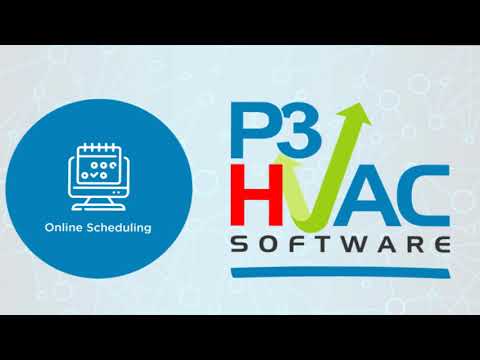 This video demonstrates the online scheduling feature of P3 HVAC Software, showing how customers can book appointments via website, Facebook, or email.