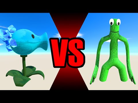 Snow Pea VS Rainbow Friend Green - Animal Revolt Battle Simulator