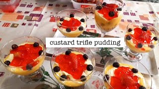 custard trifle pudding recipe - quick and yummy dessert