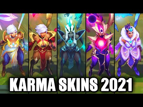 All Karma Skins Spotlight 2021 - Ruined Latest Skin (League of Legends)