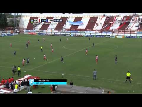 Gol de Vera. Los Andes 1 - Independiente Rivadavia 0. Fecha 5. Primera B Nacional 2015. FPT.