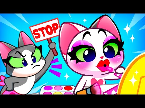 No, Baby, Don't Play with Mommy's Makeup!💄 Funny Cartoons, Nursery Rhymes and Stories 😻Purr-Purr